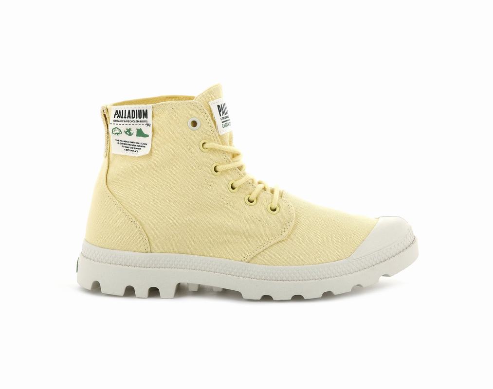 Palladium Pampa Hi Organic Mens Boots Light Yellow Australia [KXIJBC-630]